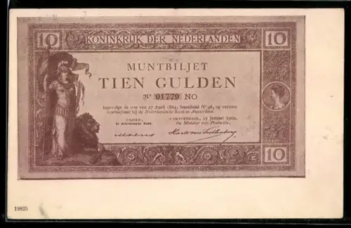 AK Niederlande, Zehn Gulden-Schein
