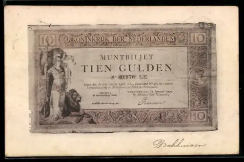 AK Holländischer Geldschein 10 Gulden