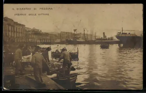 AK Messina, Il disastro, Imbarco delle vittime, Erdbeben