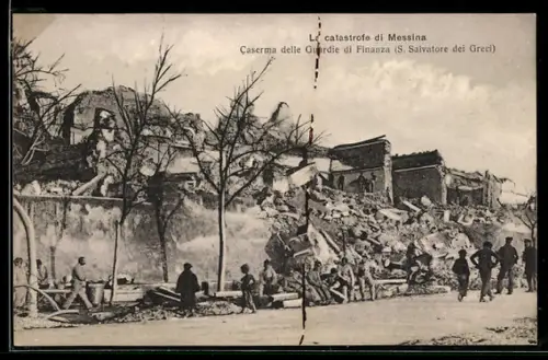AK Messina, La catastrofe, Caserma delle Guardie di Finanza (S. Salvatore dei Greci), Erdbeben
