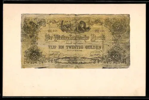 AK Niederländischer Geldschein über 25 Gulden