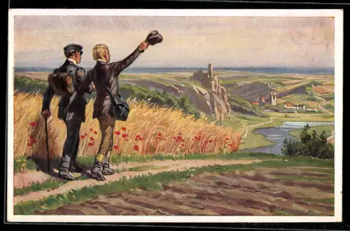 Künstler-AK P. Hey: Nr. 30, Wohlauf, die Luft geht frisch und rein, Verein für das Deutschtum im Ausland