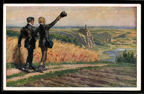 Künstler-AK P. Hey: Nr. 30, Wohlauf, die Luft geht frisch und rein, Verein für das Deutschtum im Ausland