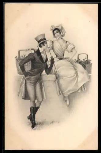 Künstler-AK M. Munk Nr. 391: Paar mit Obstkörben