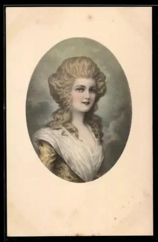 Künstler-AK M.Munk Nr.: 2240, Portrait einer jungen Dame im Kleid