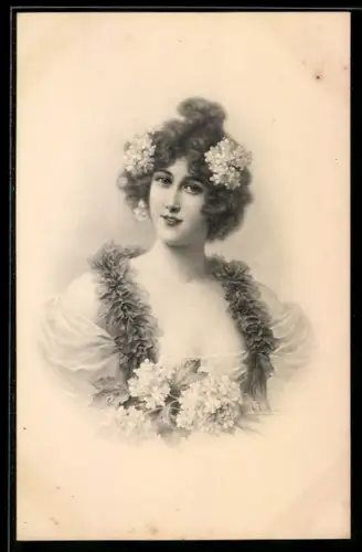 Künstler-AK Wichera: Frau mit Hochsteckfrisur