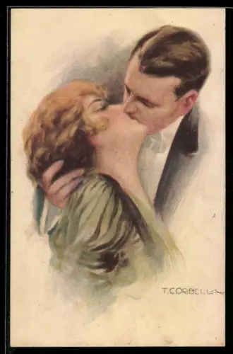 Künstler-AK Tito Corbella: Inniger Kuss