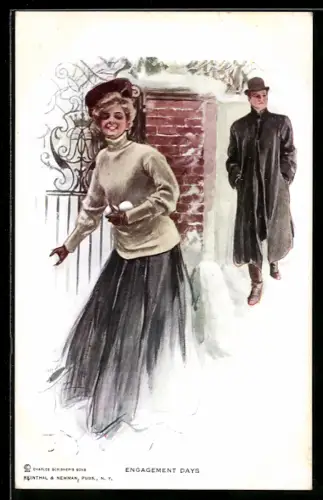 Künstler-AK Harrison Fisher: Engagement Days, Verlobungstage
