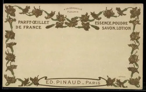 Präge-AK Paris, Ed. Pinaud, Parfumerie Oeillet