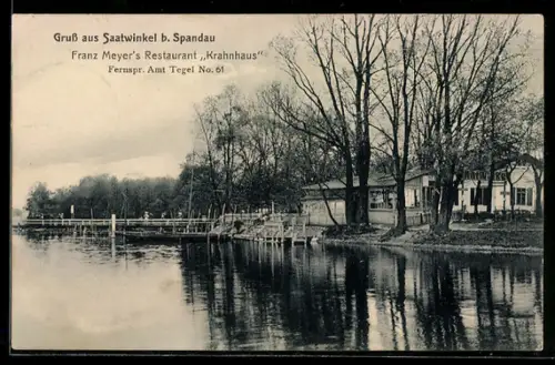 AK Saatwinkel b. Spandau, Restaurant Krahnhaus, Inh. Franz Meyer