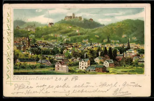 Künstler-AK Max Dutzauer: Eisenach, Gesamtansicht