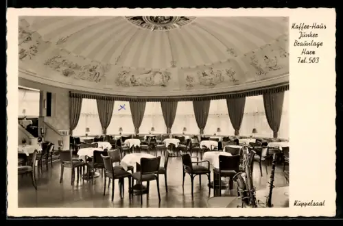 AK Braunlage /Harz, Café Junker, Gästebereich im Kuppelsaal