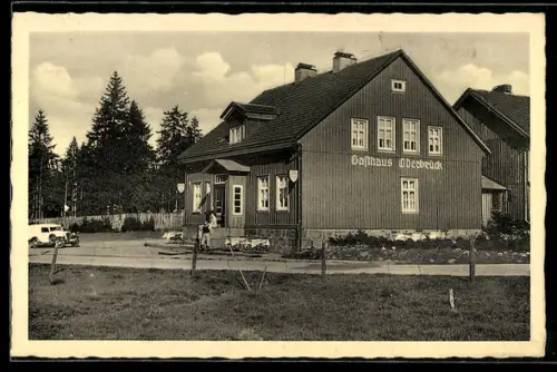 AK Oderbrück, Gasthaus Oderbrück in der Aussenansicht, Inh. Richard Wagner