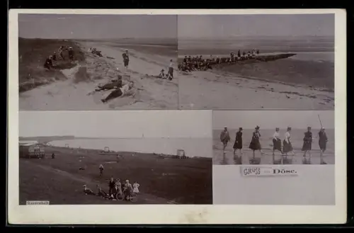 AK Döse, Urlauber am Strand