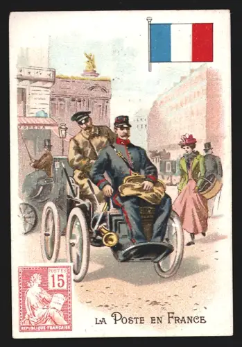 Sammelbild Lyon, Belle Jardinière, Damenbekleidung, La Poste en France, Kaufmannsbild