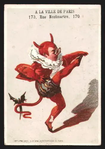 Sammelbild Paris, Papeterie Musique, Tanzendes Teufelchen, Kaufmannsbild