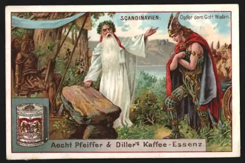 Sammelbild Worms a. Rh., Pfeiffer & Diller, Kaffee-Essenz, Opfer dem Gott Wodan