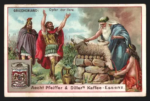 Sammelbild Worms a. Rh., Pfeiffer & Diller, Kaffee-Essenz, Blutopfer für Hera