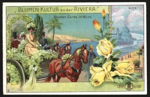 Sammelbild Aecht Franck, Kaffee-Zusatz, Blumen Corso in Nizza