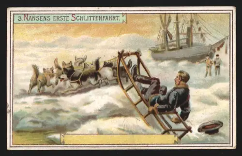 Sammelbild Hamburg, C. Retelsdorf, Gebrannter Kaffee, Nansens erste Schlittenfahrt im Eismeer