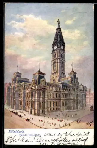 Künstler-AK Philadelphia, Public Buildings