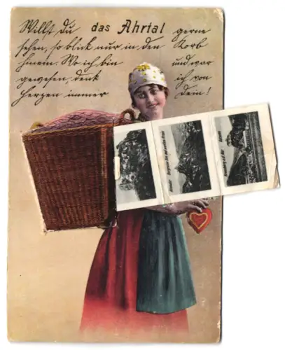 Leporello-AK Dernau /Ahrtal, Mayschloss, Kreuzberg, Altenahr