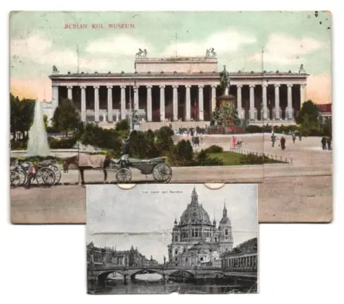 Leporello-AK Berlin, Kgl. Museum, Denkmal Kaiser Wilhelm I., Neue Wache