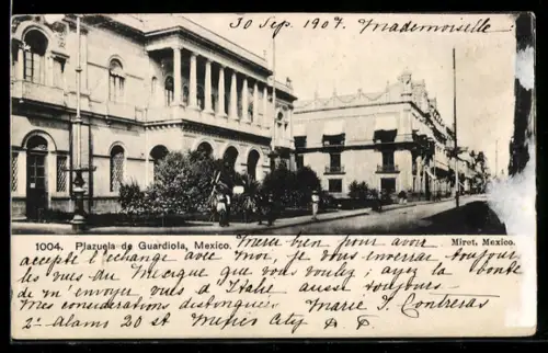 AK Plazuela de Guardiola, Platz mit Kolonnaden und Gebäuden