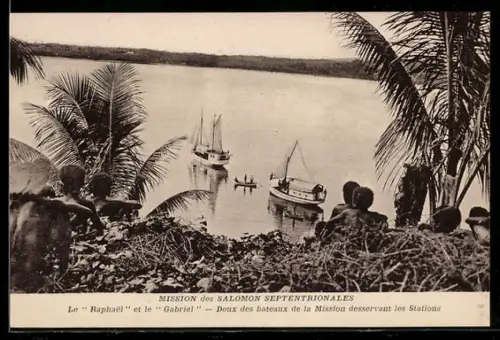 AK Salomon Septentrionales, Le Raphaël et le Gabriel, deux des bateaux de la Mission desservant les Stations