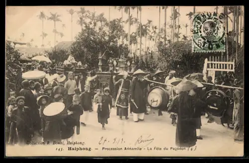 AK Haiphong, Procession Annamite, La Fête du Pagodon