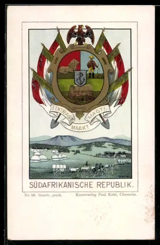AK Südafrikanische Republik, Wappen und Landschaft