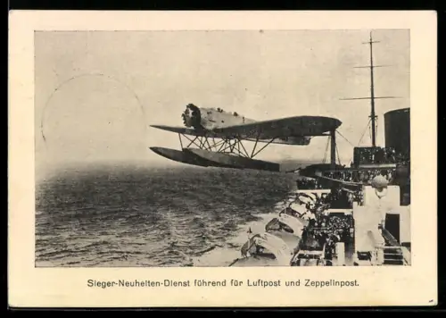 AK Hamburg, Luftpost-Ausstellung Mophila 1931, Katapultflug-Start vom Schnelldampfer Europa, Ganzsache