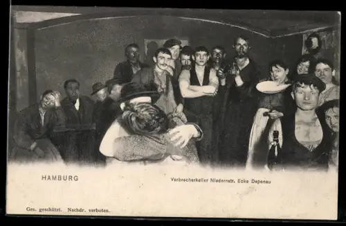 AK Hamburg, Gasthof und Tanzkneipe Verbrecherkeller, Niedernstrasse Ecke Depenau
