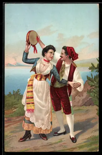 AK Tanzendes Paar aus Neapel / Napoli