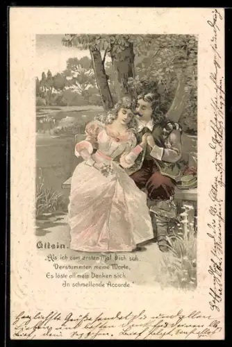 Lithographie Behüt Dich Gott!, Allein