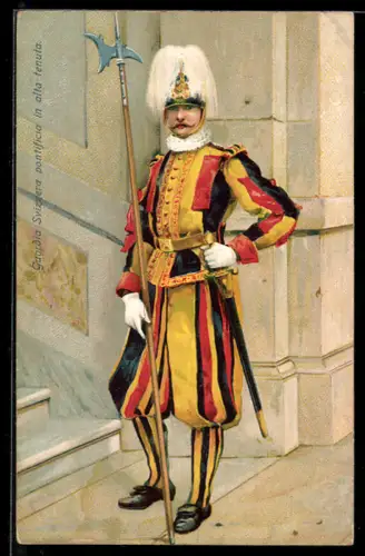 AK Rom, Vatikan, Soldat der Schweizer Garde