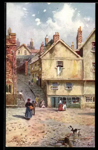 Künstler-AK Raphael Tuck & Sons Nr. 7013: Exeter, Stepcote Hill