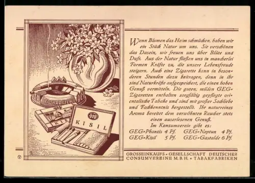 AK Kisil-Zigaretten, Grosseinkauf-Gesellschaft Deutscher Consumvereine mbH, Tabakfabriken