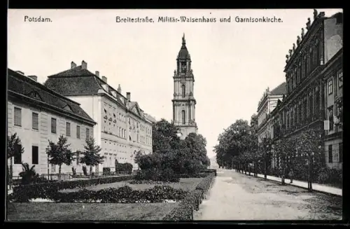 AK Potsdam, Breitestrasse, Militär-Waisenhaus, Garnisonkirche, Anlage