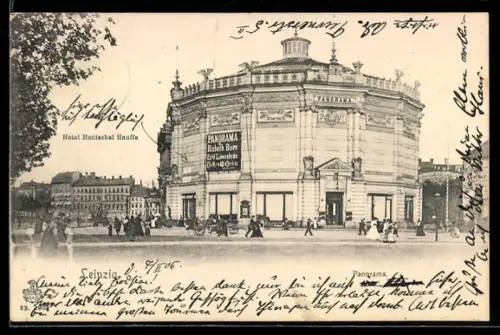 AK Leipzig, Rundbau Panorama, Hotel Hentschel Rauthe