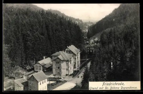 AK Friedrichroda, Grund mit Dr. Böhms Gasthaus