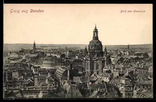 AK Dresden, Blick vom Kreuzturm
