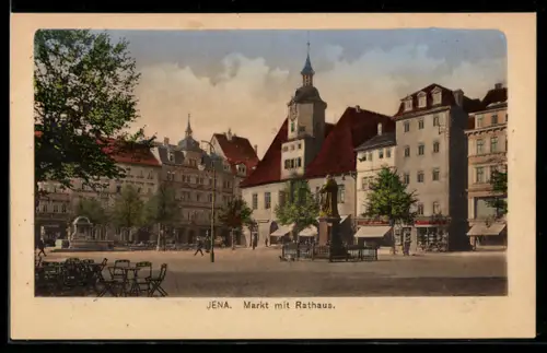 AK Jena, Markt mit Rathaus