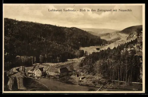 AK Stadtroda, Blick in den Zeitzgrund mit Neumühle