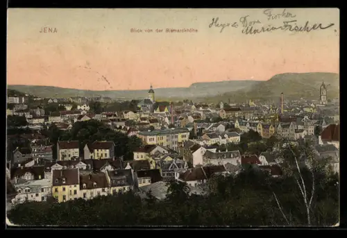 AK Jena, Blick von der Bismarckhöhe
