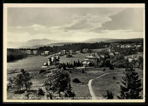 AK Oberhof in Thür., Blick vom Parkhotel Wünscher auf den Schneekopf