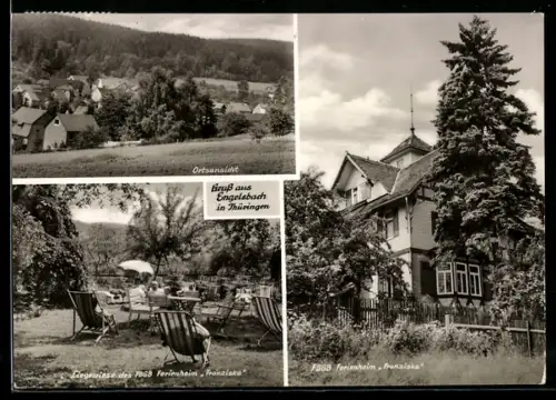 AK Engelsbach in Thüringen, Ortsansicht, FDGB Ferienheim Franziska, Liegewiese