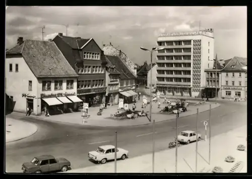 AK Mühlhausen /Thür., Wilhelm-Pieck-Platz, Geschäftshäuser