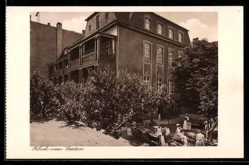 AK Magdeburg, Säuglingsheim des Deutsch-Evangelischen Frauenvereins in der Tismarstr. 1, Ansicht vom Garten aus