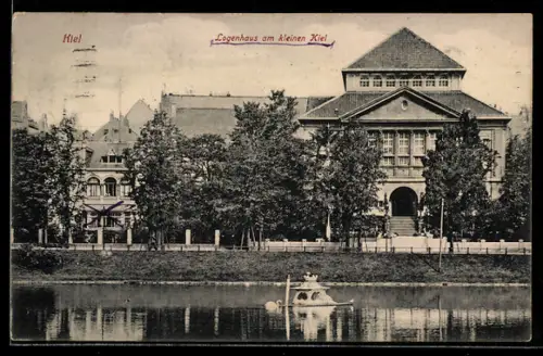 AK Kiel, Logenhaus der Freimaurer am kleinen Kiel